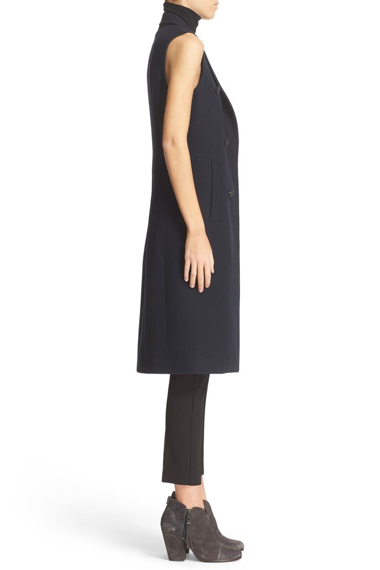'Faye' Longline Double Breasted Wool Blend Vest, Alternate, color, SALUTE