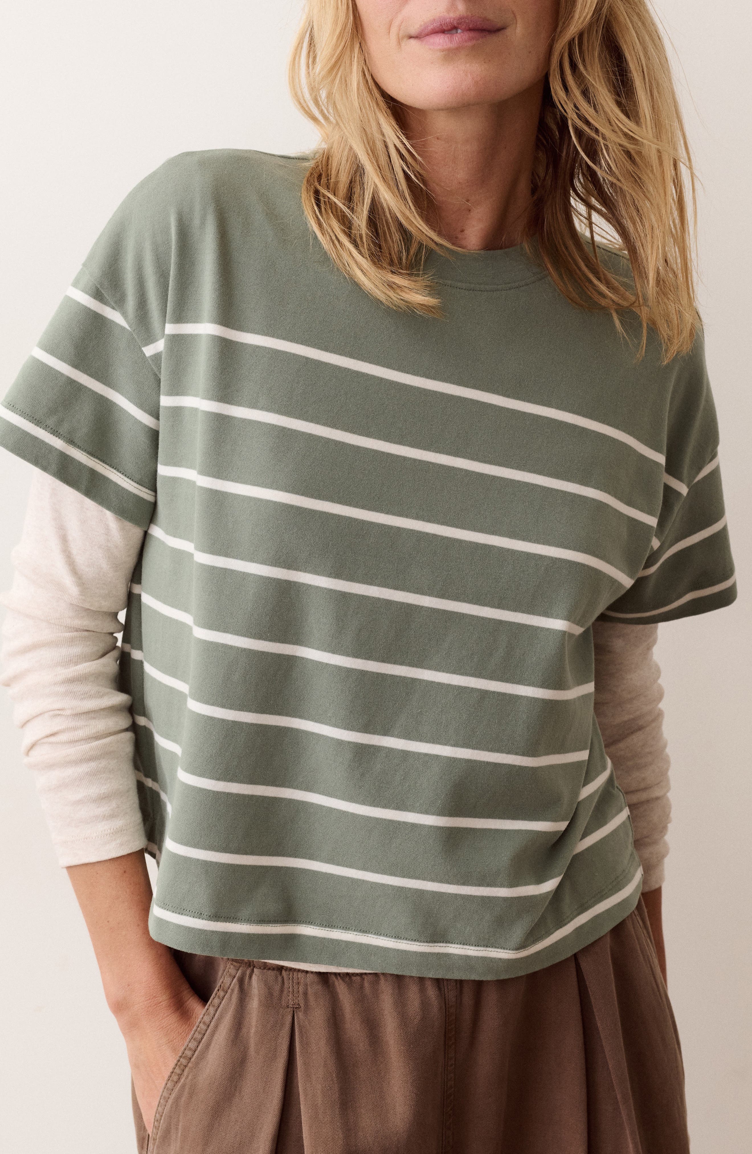 selected SAGE AND WHITE STRIPE