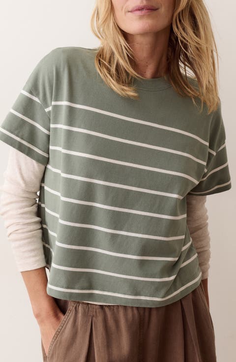 Miracle Jersey Striped Crewneck T-Shirt