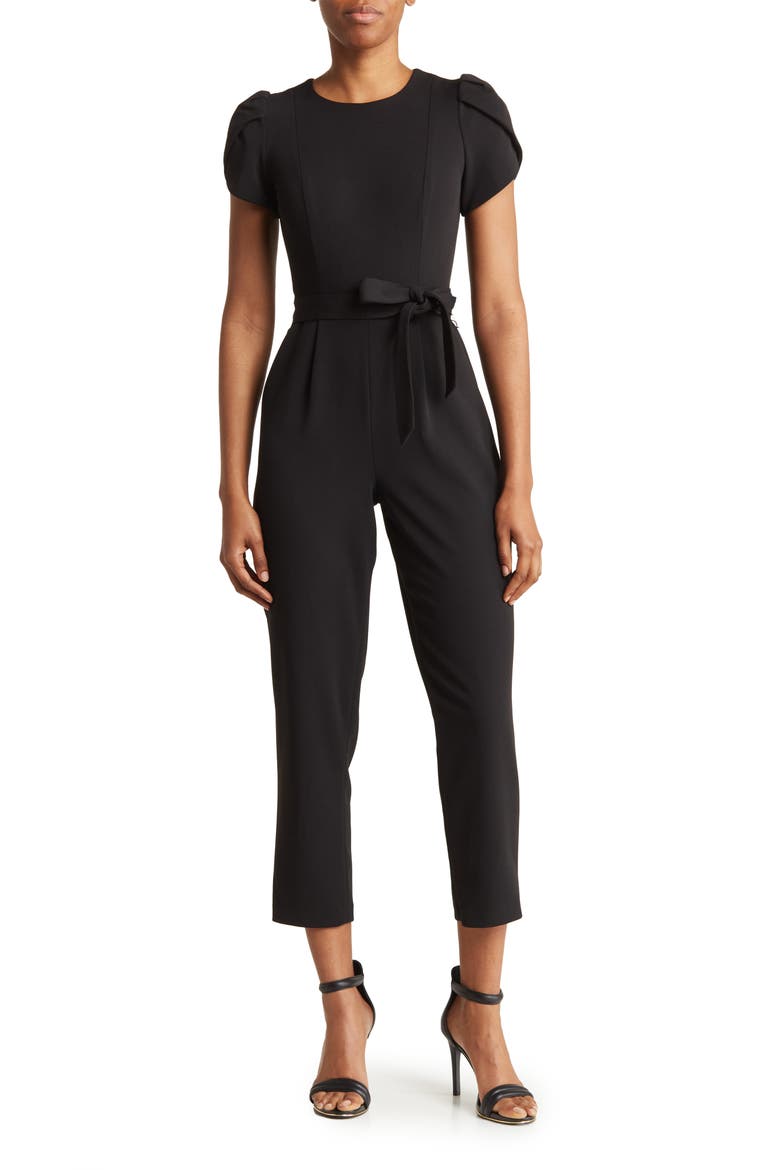 Tulip Sleeve Jumpsuits, Main, color, BLACK