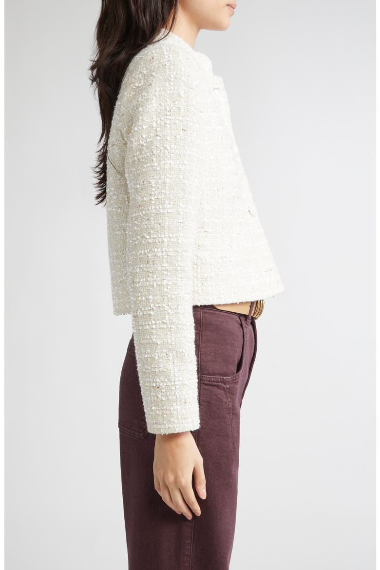Wool Blend Bouclé Tweed Crop Jacket, Alternate, color, 01 WHITE
