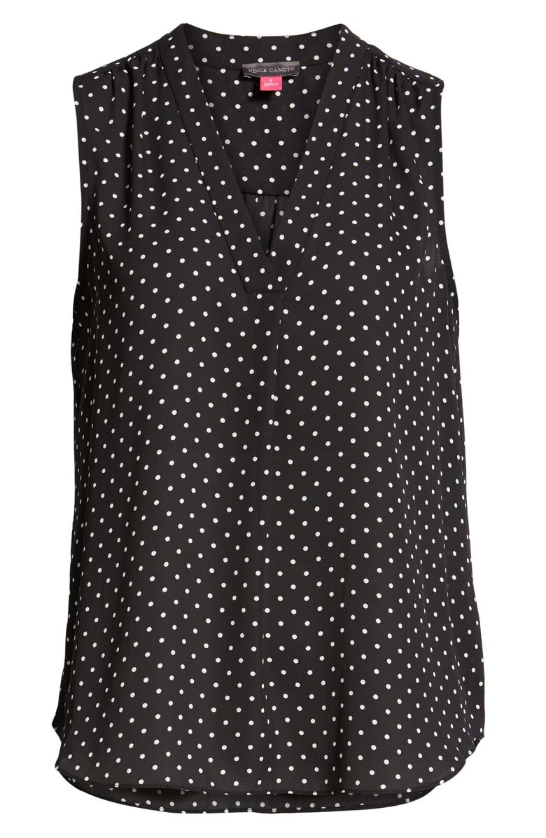 Vince Camuto Polka Dot Sleeveless Blouse, Alternate, color, 