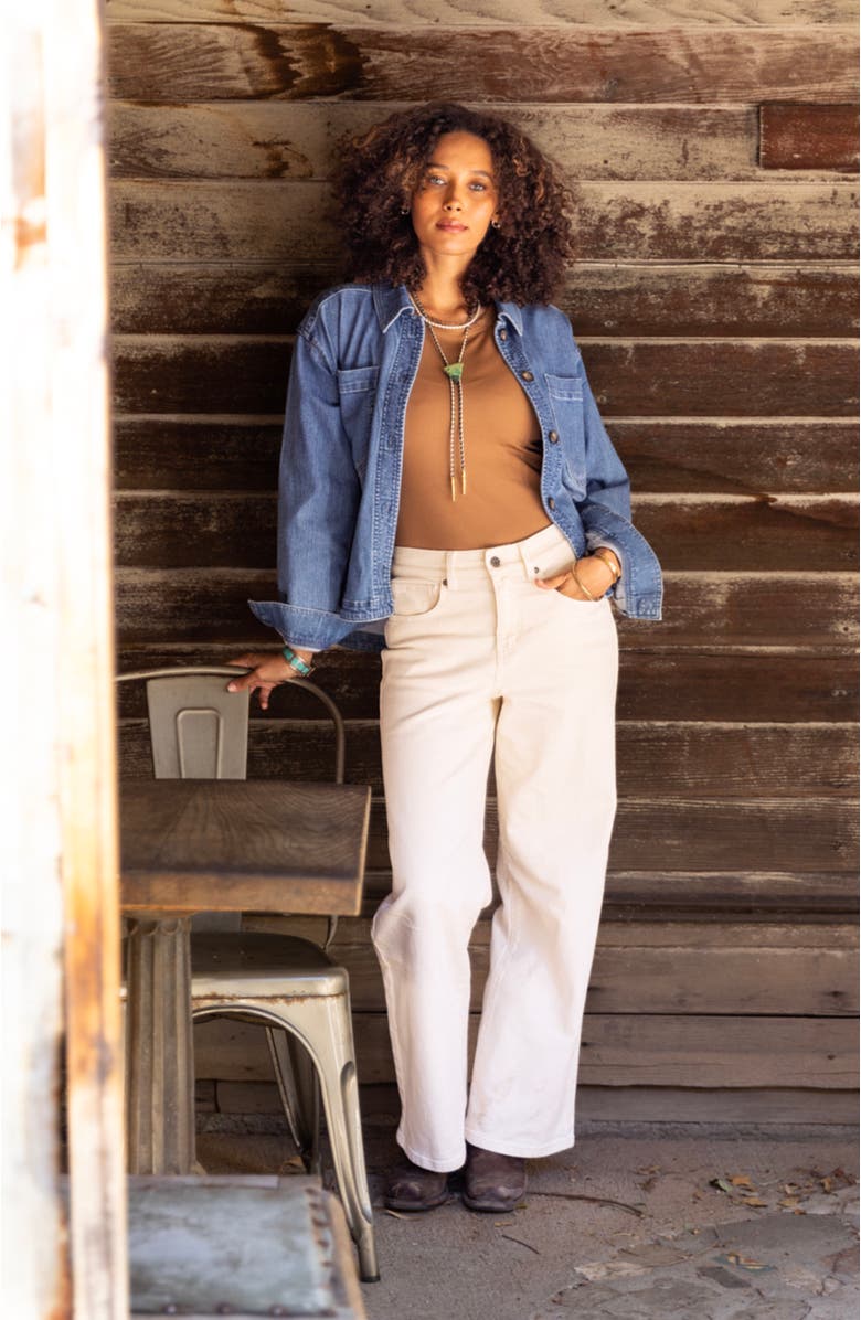 Carve Designs Flora Denim Shacket, Alternate, color, Magnolia