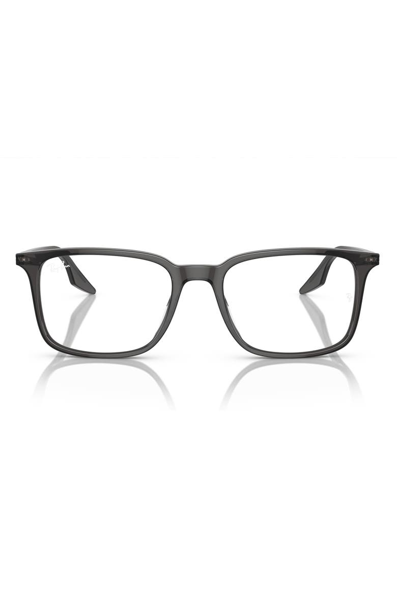 Ray-Ban 55mm Rectangular Optical Glasses, Main, color, Transparent Grey