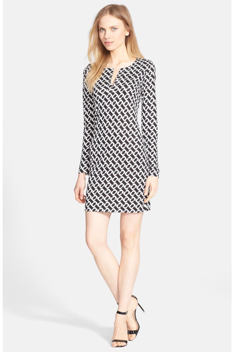 'Reina' Silk Shift Dress, Main, color, CHAIN LINK MEDIUM