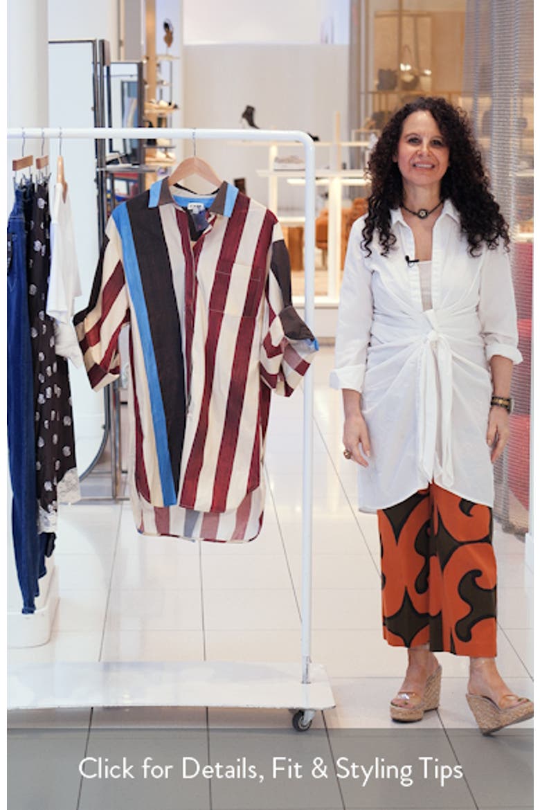 Nico Stripe Stretch Cotton Shirtdress video