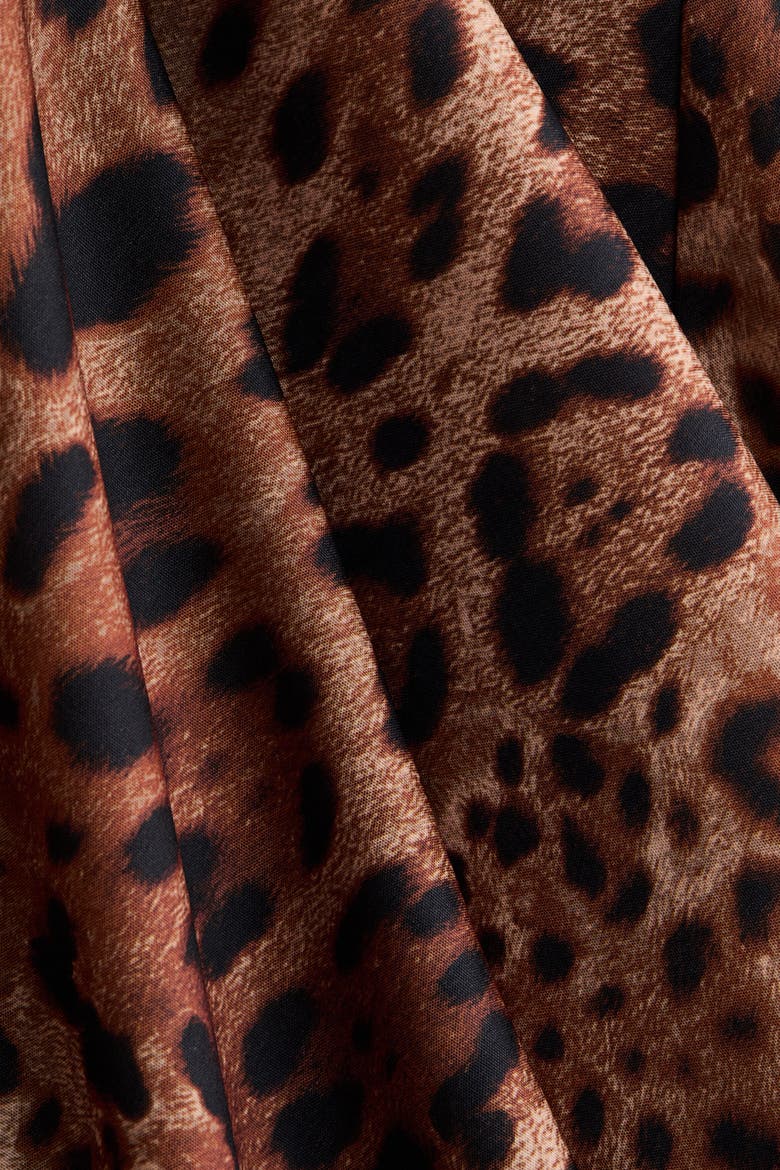 Satin Slip Skirt, Alternate, color, Brown/leopard print
