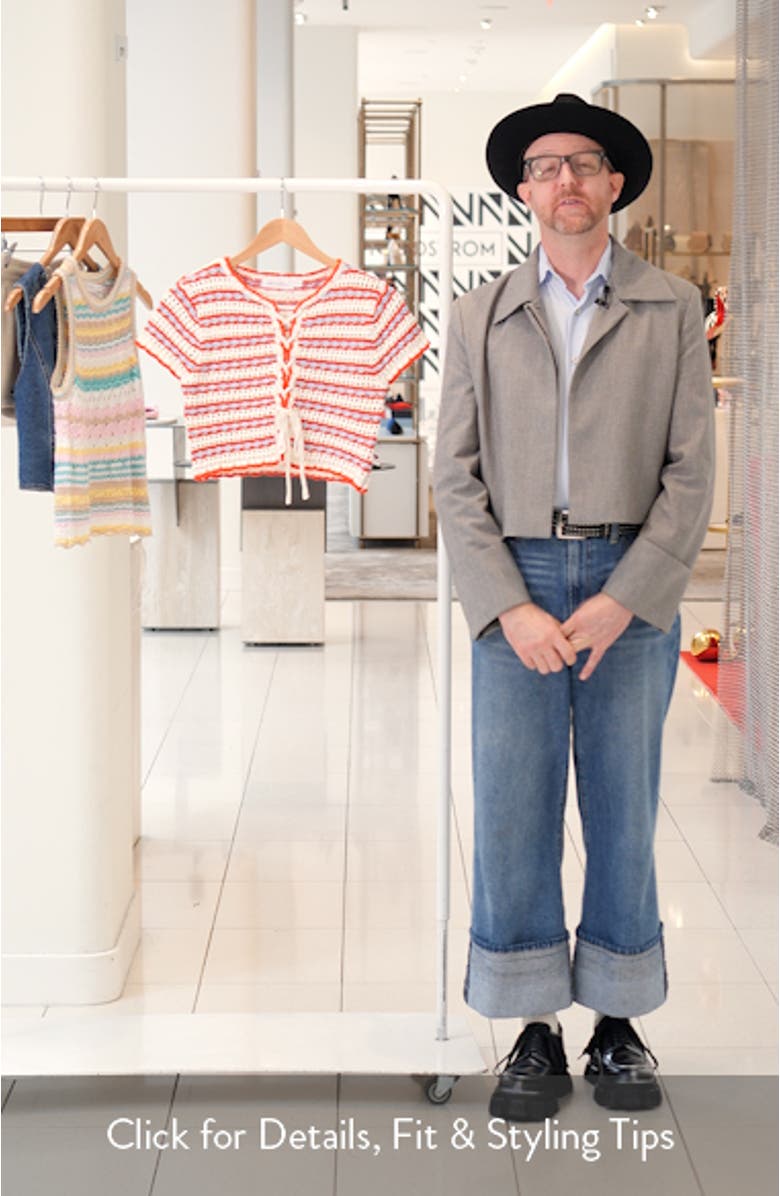 Lace-Up Short Sleeve Cardigan, sales video thumbnail