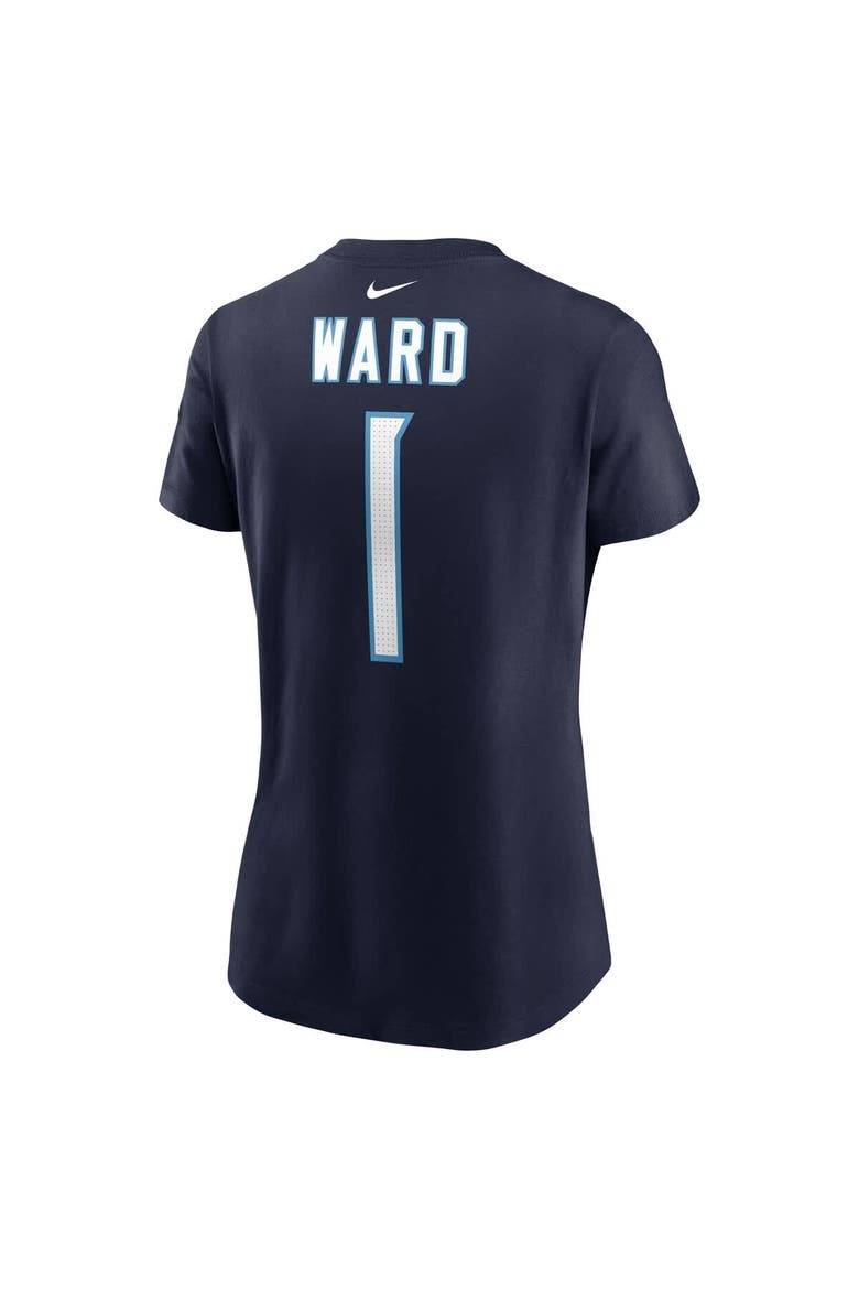 Women's Nike Cam Ward Navy Tennessee Titans 2025 NFL Draft First Round Pick Name & Number T-Shirt, Alternate, color, Navy