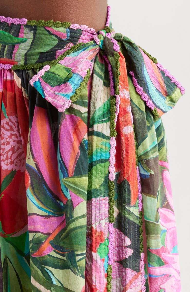 FARM Rio Jardin De Reve Cotton Cover-Up Midi Skirt, Alternate, color, 