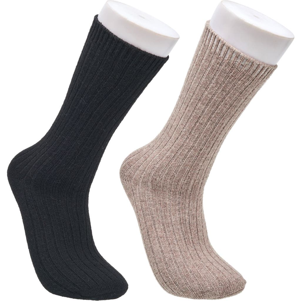 French Connection Cashmere Flat Crew Sock 2-pack In Multi