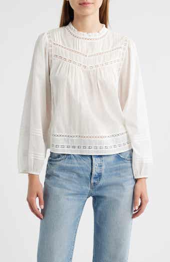 Rails Reyna Lace Inset Cotton Peasant Top
