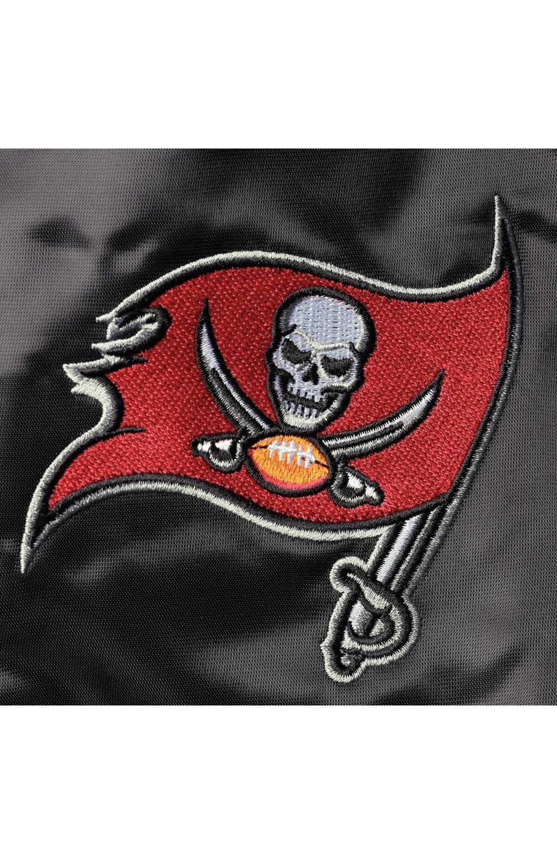 STARTER Men's Starter Black Tampa Bay Buccaneers Locker Room Satin Varsity Full-Snap Jacket, Alternate, color, Black