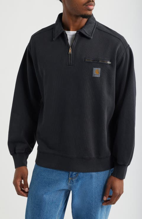Half Zip Cotton Sweatshirt