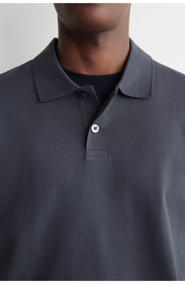 COS Interlock Cotton Polo Shirt, Alternate, color, Dark Gray
