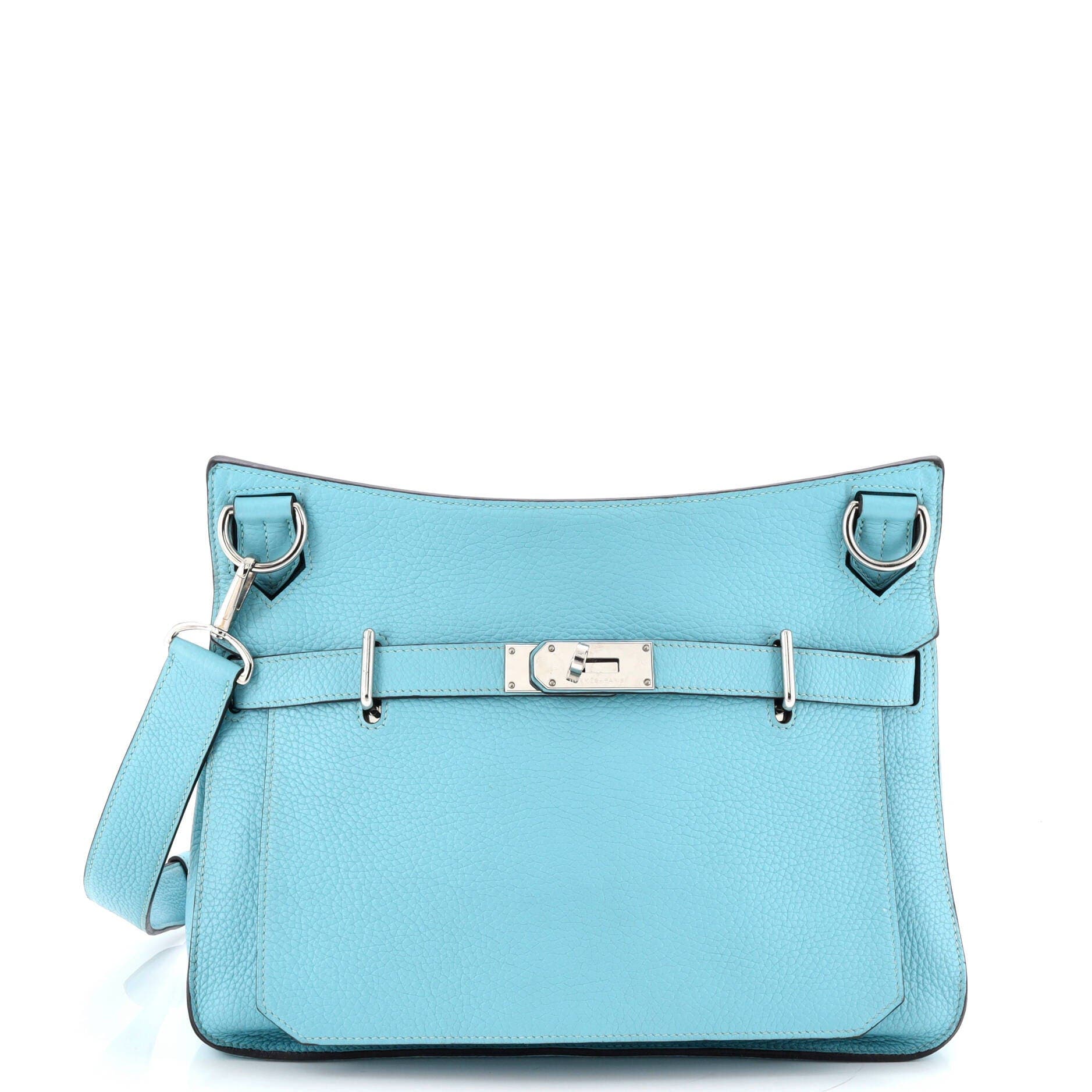 Pre-Owned Hermes Jypsiere Bag Clemence 34, Main, color, Bleu Atoll