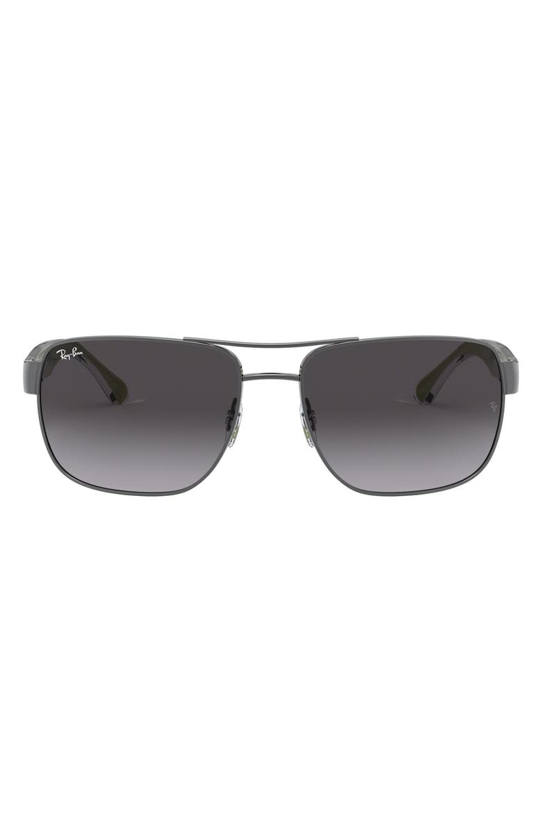 Ray-Ban 58mm Steel Aviator Sunglasses, Alternate, color, Gunmetal/ Grey Gradient