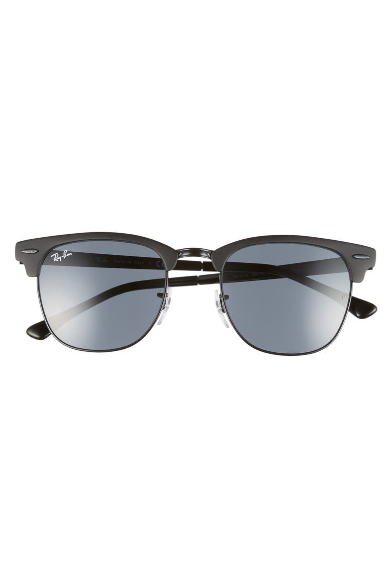 Icons 51mm Browline Sunglasses, Alternate, color, SHINY BLACK