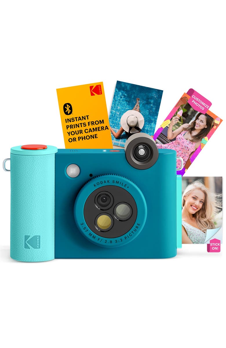 Kodak Smile+ Wireless 2x3 Digital Instant Print Camera with Effect Lenses & Zink Technology, Main, color, Blue