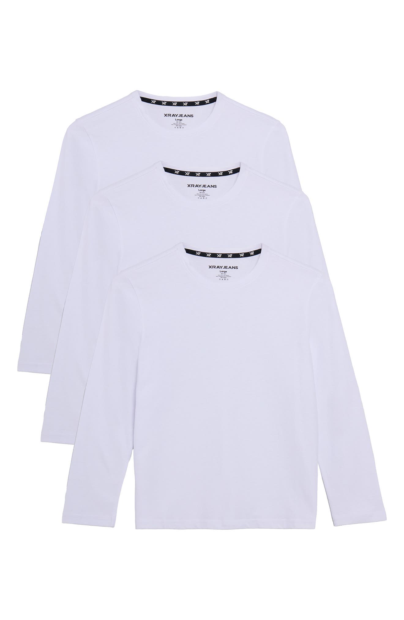 XRAY Kids' 3-Pack Long Sleeve Cotton T-Shirts