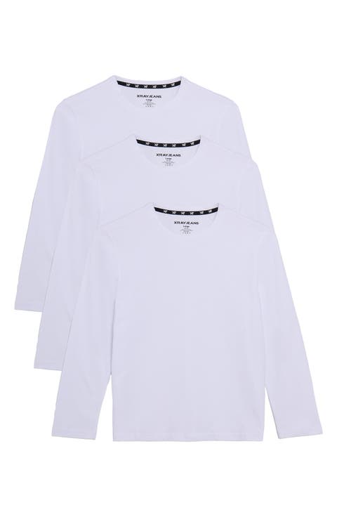 Kids' 3-Pack Long Sleeve Cotton T-Shirts (Big Kid)