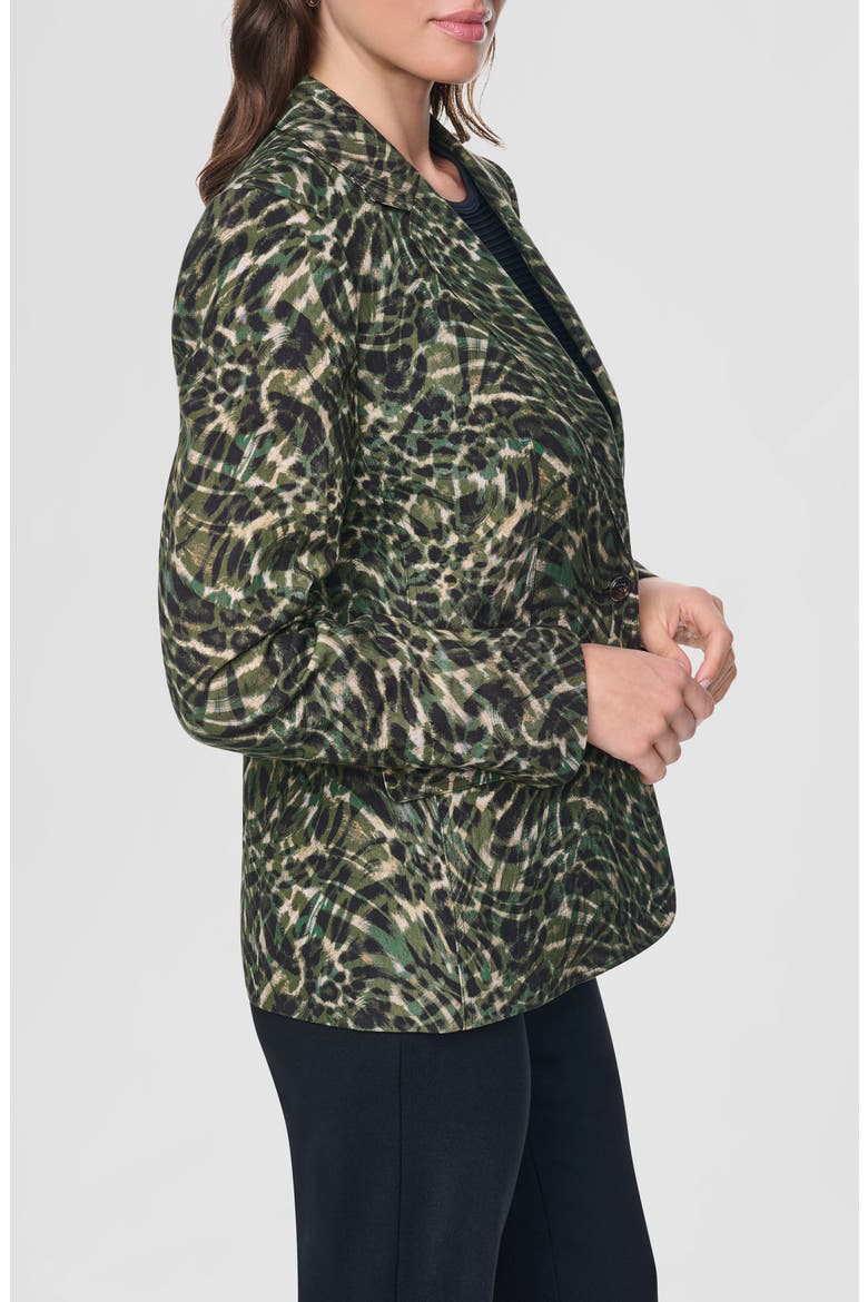 Print Sanded Twill Blazer, Alternate, color, FOREST LEOPARD