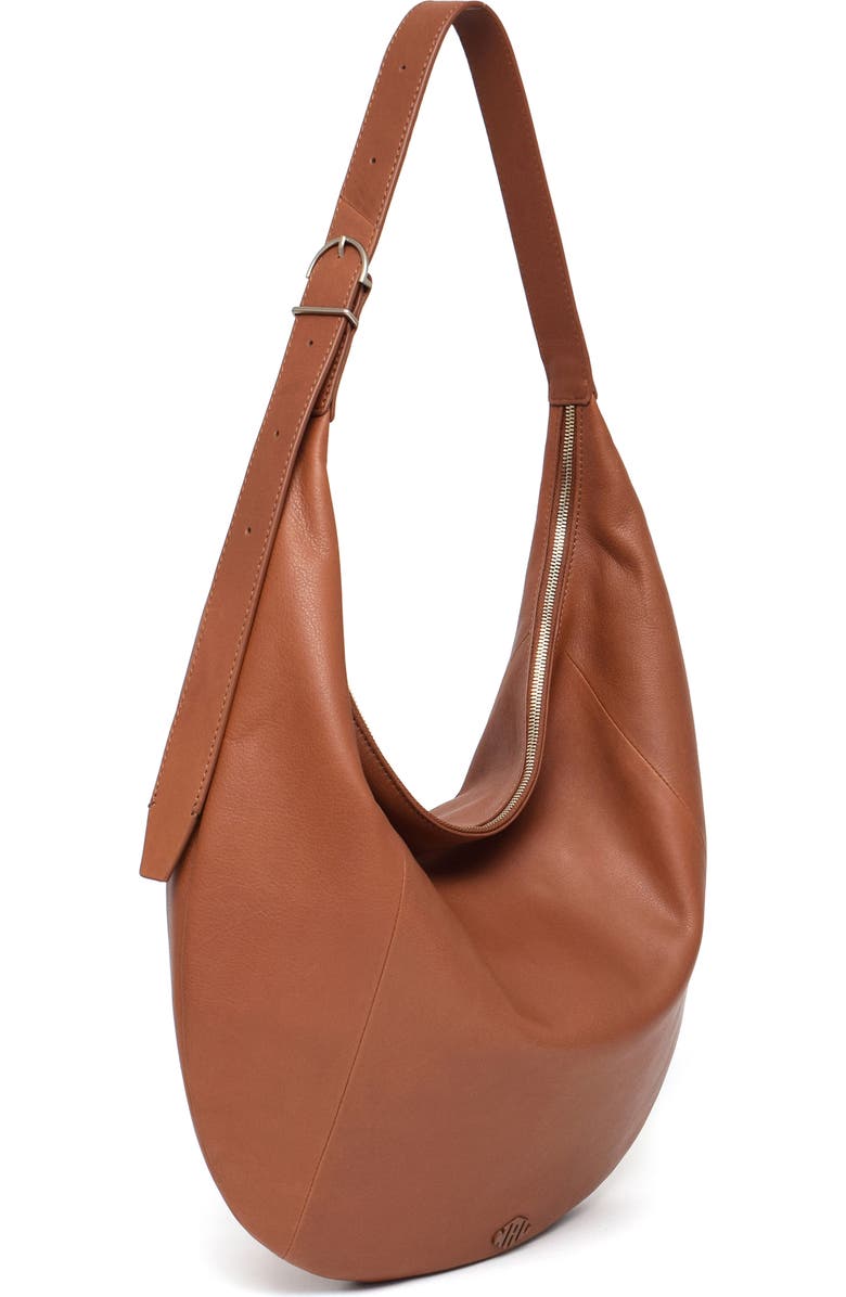 New Amsterdam Leatherworks Wyatt Oversize Hobo Bag, Alternate, color, Chestnut
