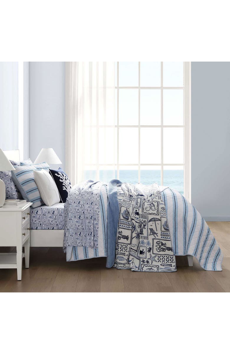 Nautica Tim Stripe Reversible Cotton Comforter & Sham Set, Alternate, color, 