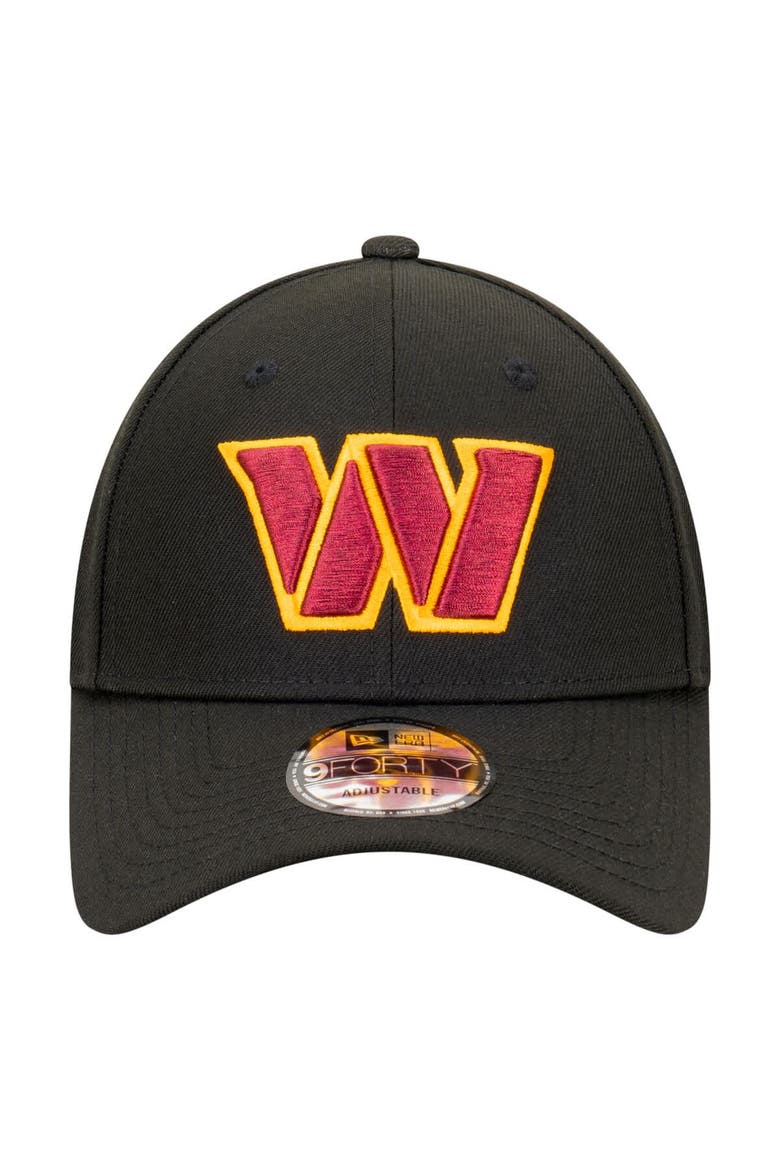 Men's New Era  Black Washington Commanders Core Team 9FORTY Adjustable Hat, Alternate, color, Black