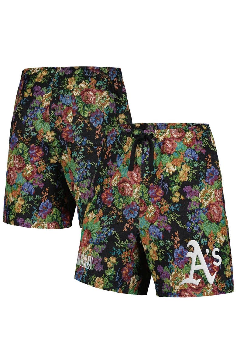 PLEASURES Men's PLEASURES  Black Oakland Athletics Floral Shorts, Main, color, Black