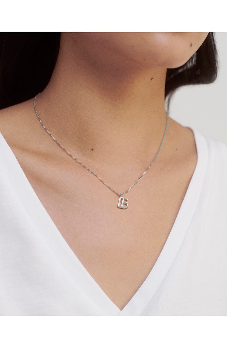 Monica Vinader Initial Pendant Necklace, Alternate, color, Sterling Silver - B
