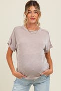 PinkBlush Ribbed Exposed Seam Short Sleeve Top