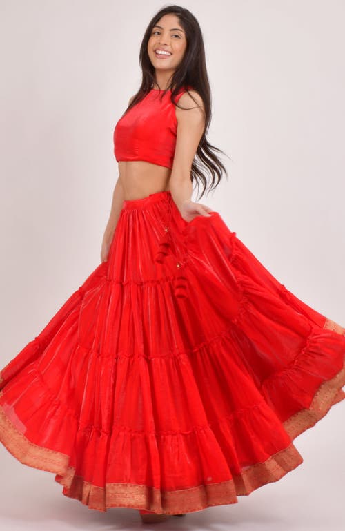 Raas Cherrie Shimmer Tiered Lehenga Choli