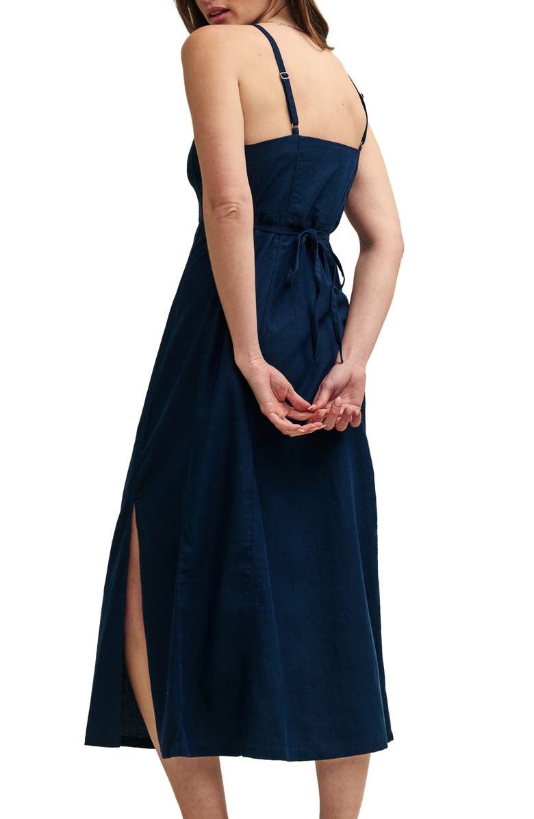 Nobody's Child Maddy Dark Denim Twill Midi Dress, Alternate, color,