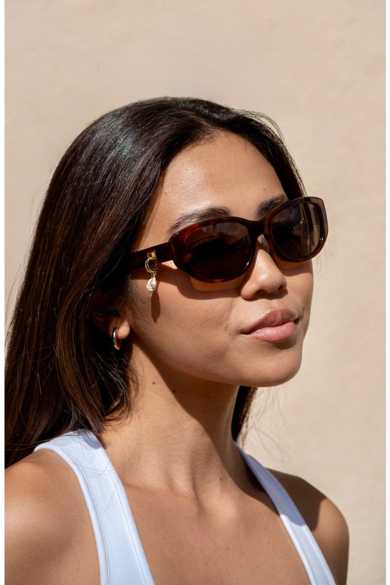 Melialani Polarized ContourBridge™ Oval Sunglasses, Alternate, color, CAPPUCCINO / TAN LENSES