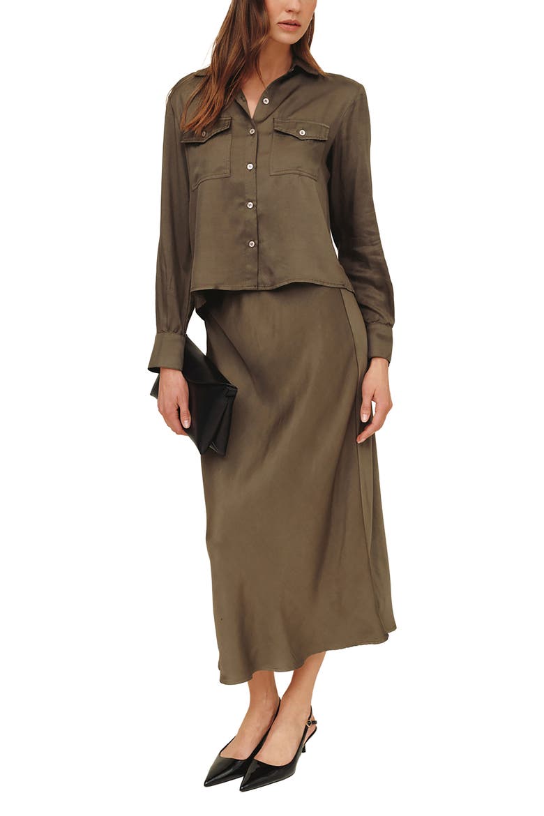 Utility Cropped Shirt, Alternate, color, ARMY OLIVE
