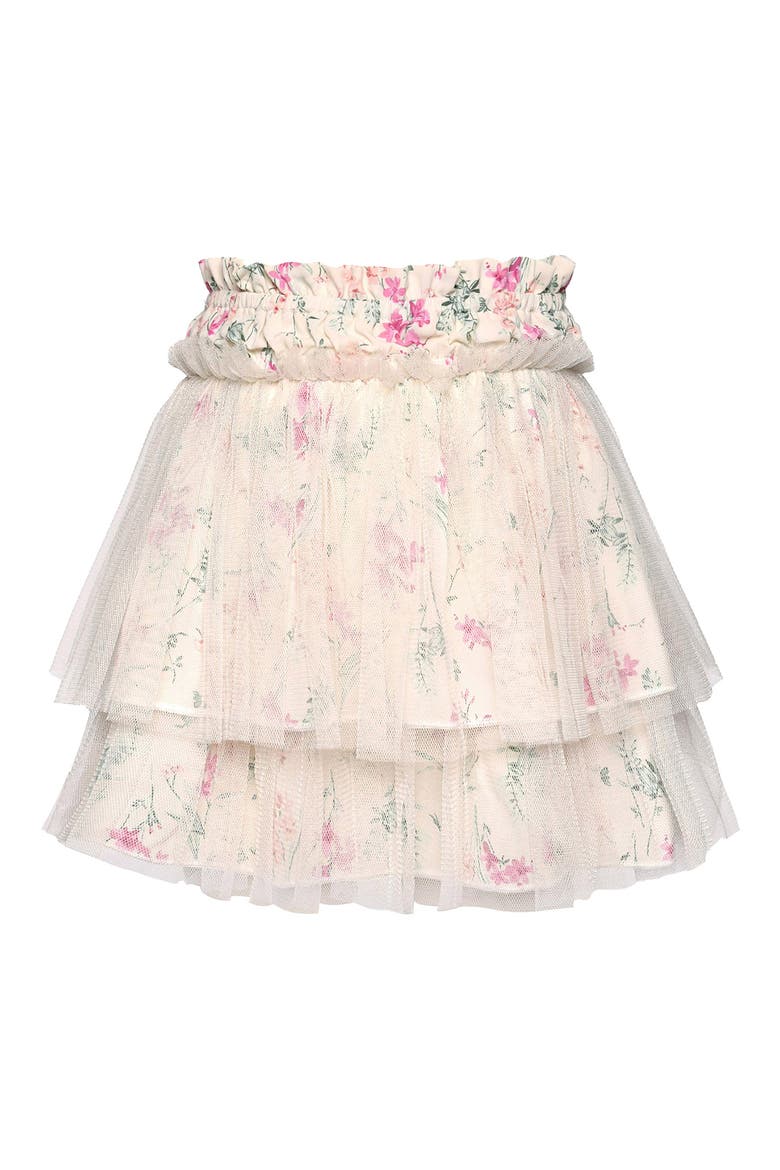 Kids' 2-Tier Tutu Skirt, Alternate, color, IVORY MULTI