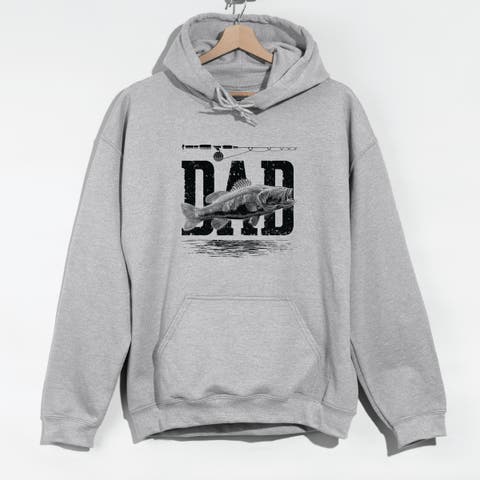 Dad Fishing Distressed Hoodie