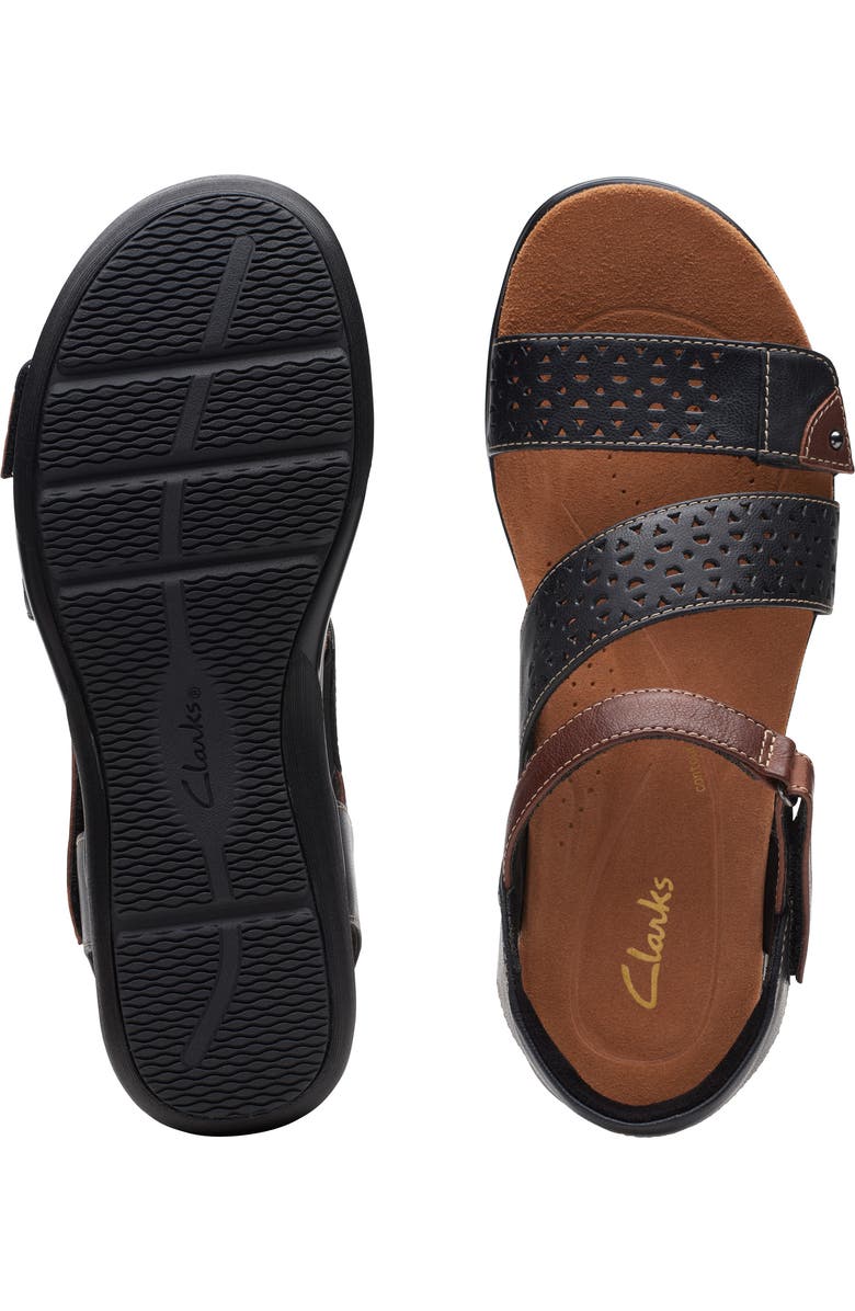 Clarks<sup>®</sup> Kitly Way Sandal, Alternate, color, Black Leat