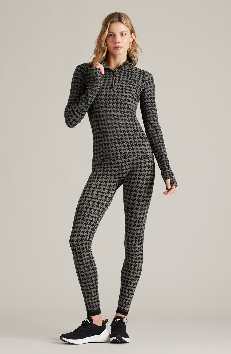 Rhone Houndstooth Seamless Base Layer Quarter Zip, Alternate, color,