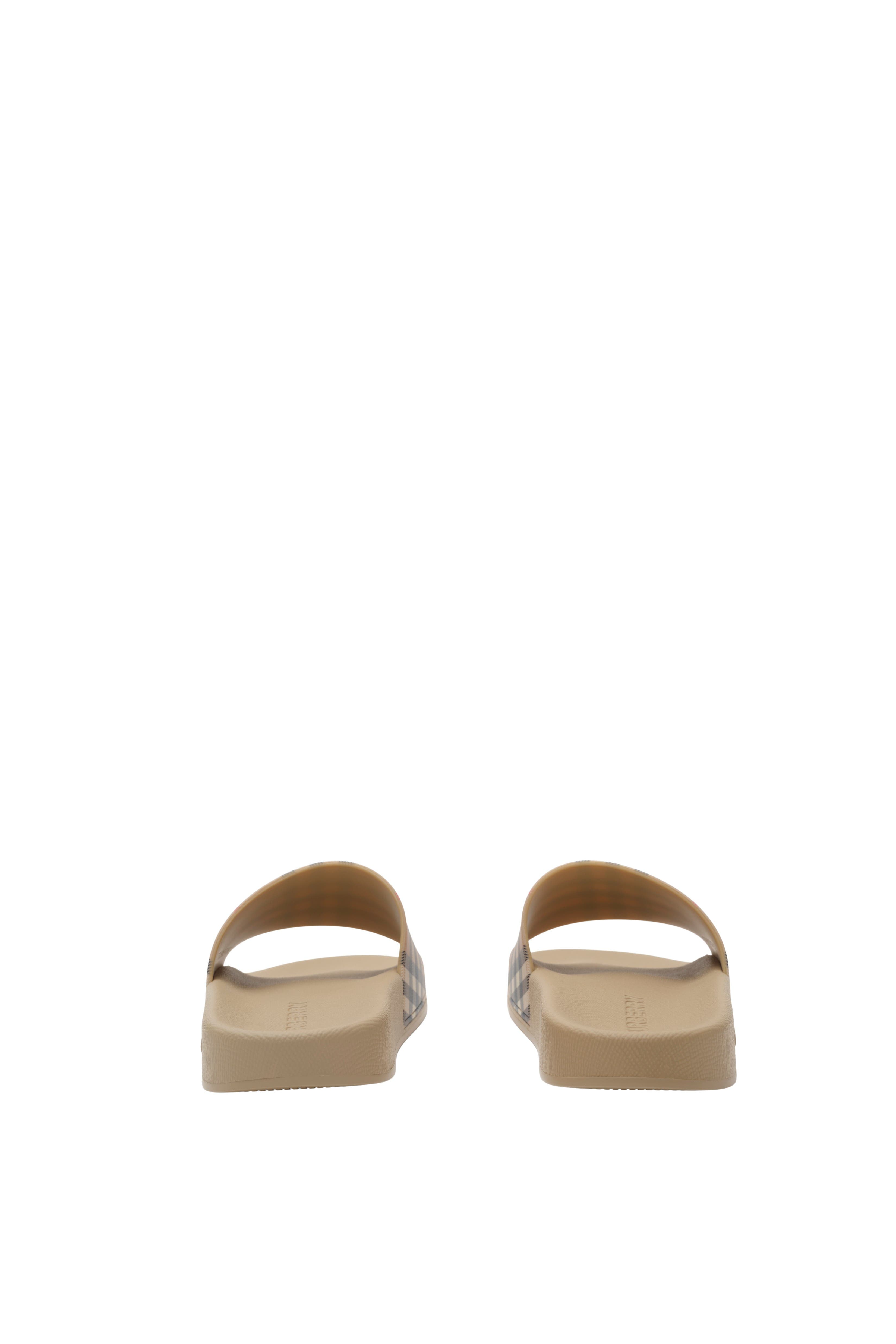 Burberry Check Slides, Alternate, color, Archive Beige