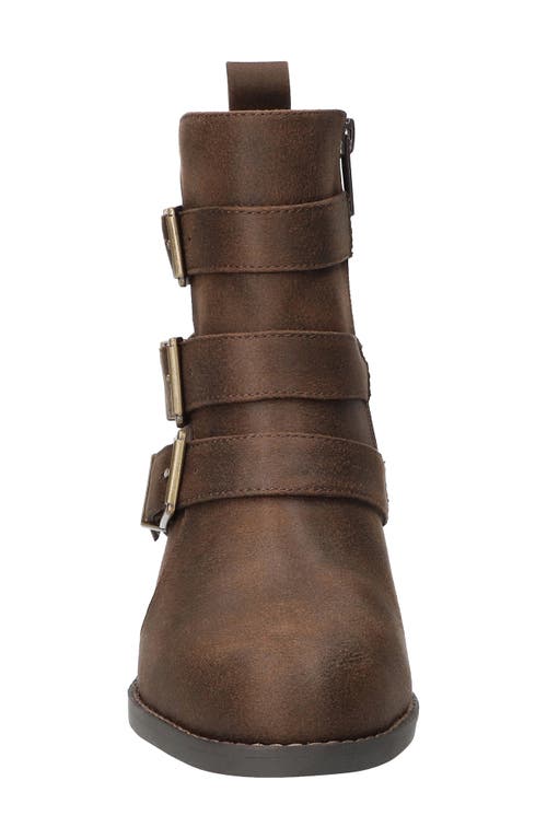 Bella Vita Bowie Buckle Strap Bootie In Brown