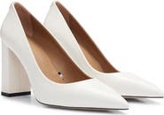 BOSS Janet Block Heel Pointed Toe Pump