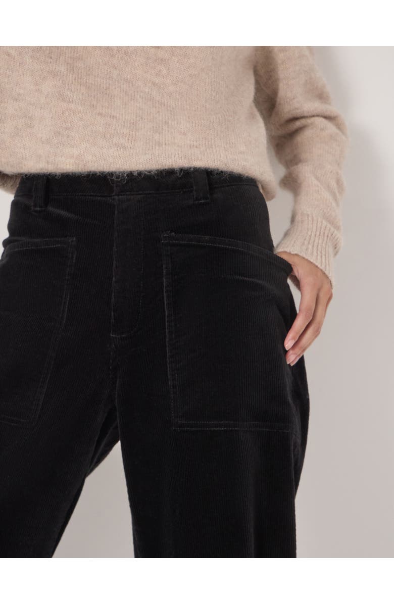 Hush Cordi Barrel Leg Cord Pants, Alternate, color, Black