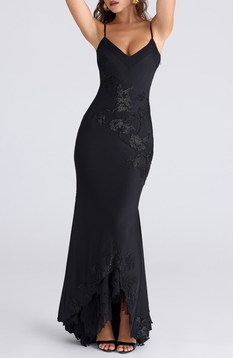 HOUSE OF CB Anastelle Embellished Satin Mermaid Gown, Alternate, color, 