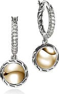 John Hardy JH Essential Drop Earrings, Diamonds, 13mm