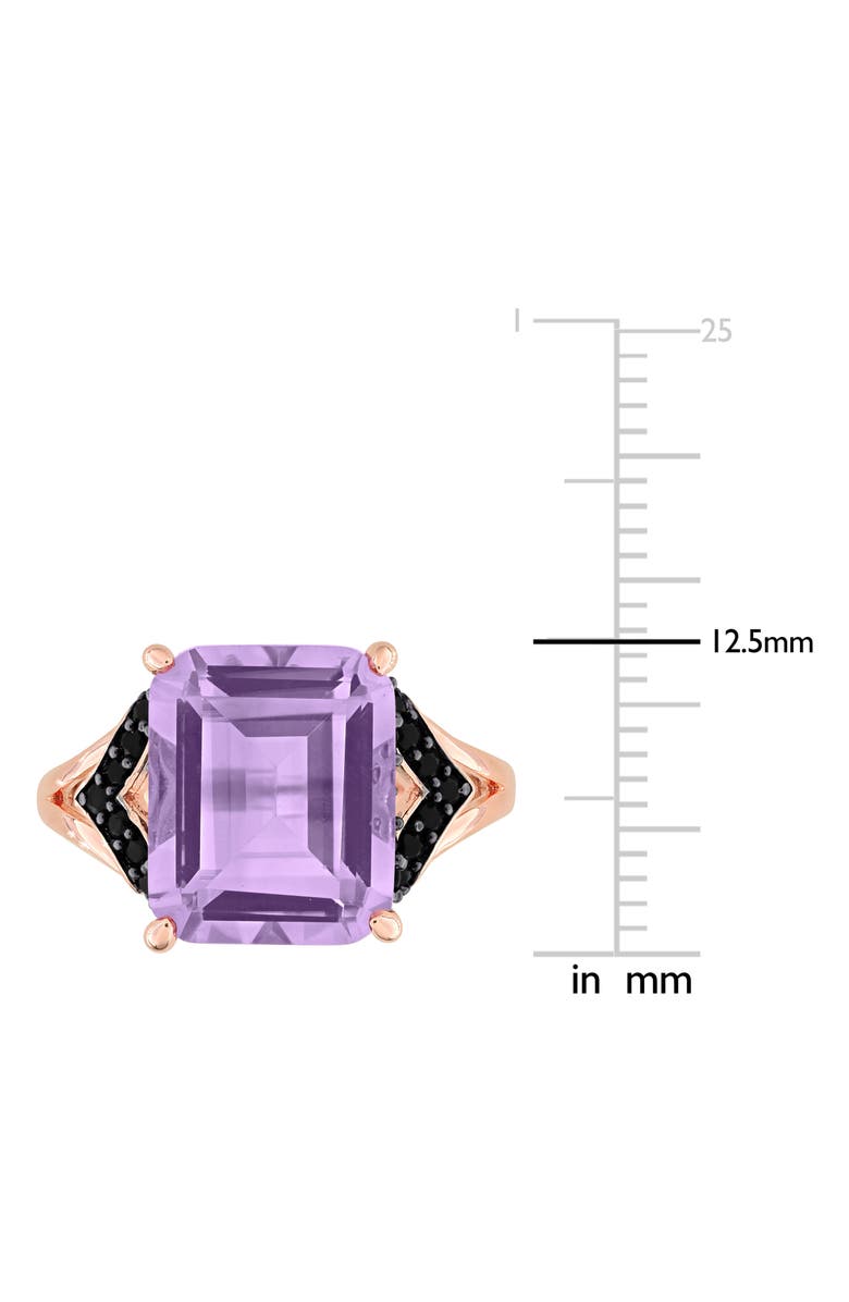 DELMAR Rose de France Amethyst & Black Sapphire Ring, Alternate, color, Purple