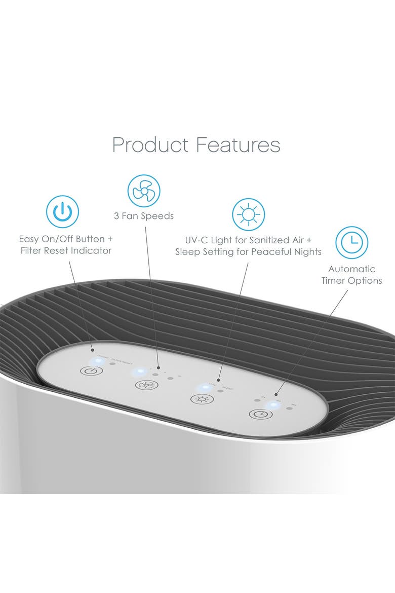 PureZone 3-in-1 True HEPA Air Purifier, Alternate, color, WHITE