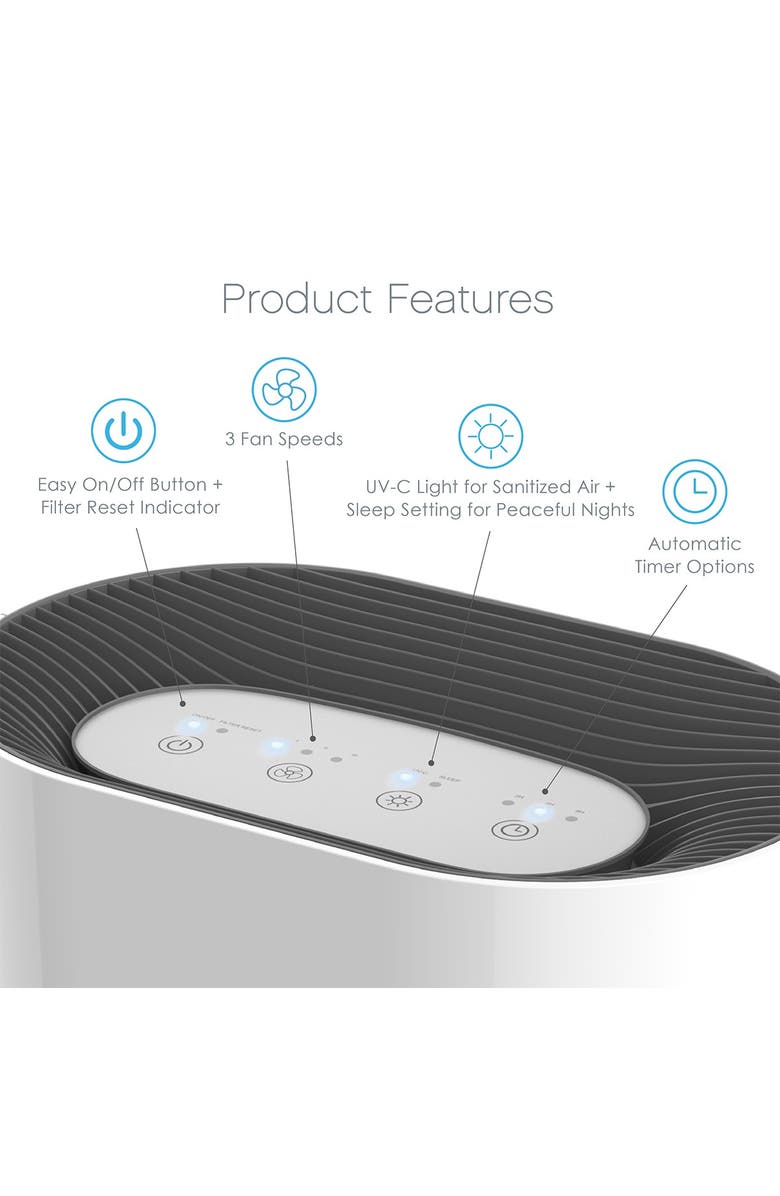 PURE ENRICHMENT PureZone 3-in-1 True HEPA Air Purifier, Alternate, color, White