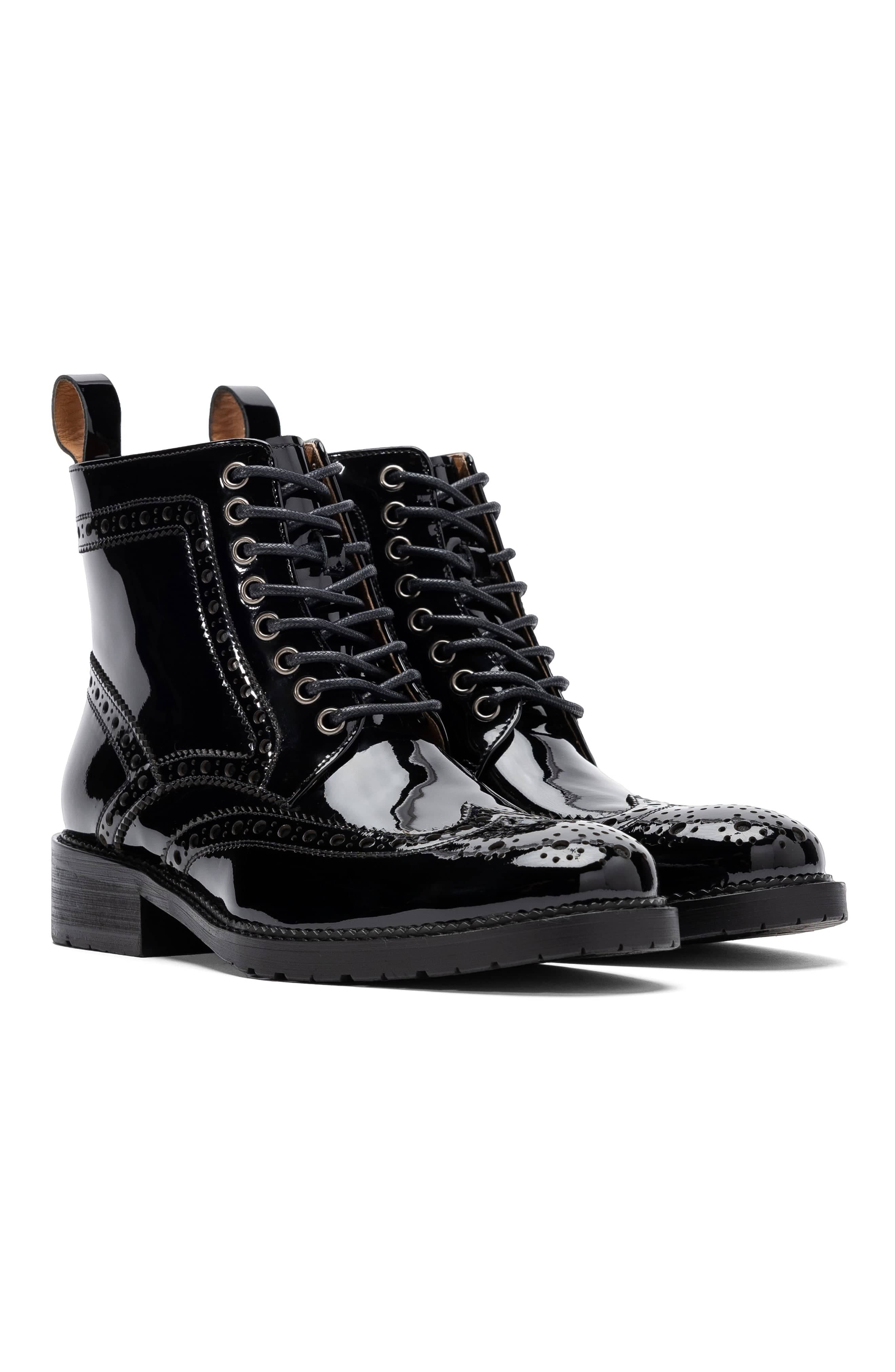 MARC NOLAN Ms. Belmont Wingtip Boots, Alternate, color, Black Patent